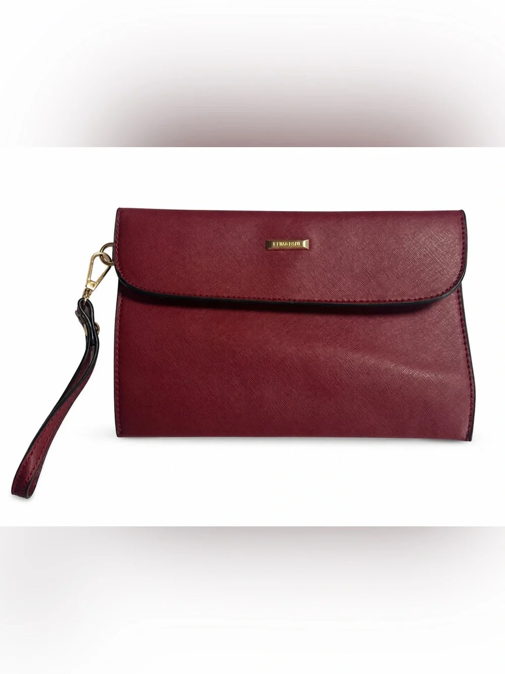 Elim & Paul Burgundy Textured Wristlet Clutch Wallet